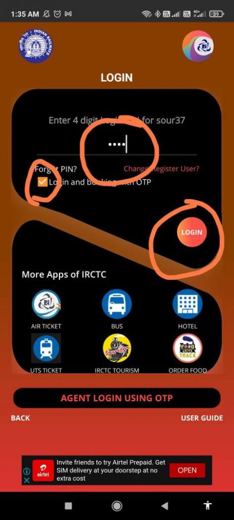 IRCTC Login